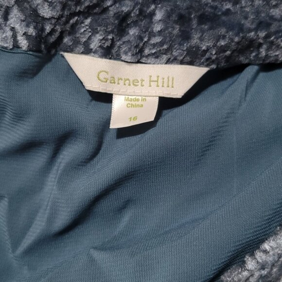 Garnet Hill Split Neck Sheer Burnout Velvet Paisley Dress - Picture 4 of 4